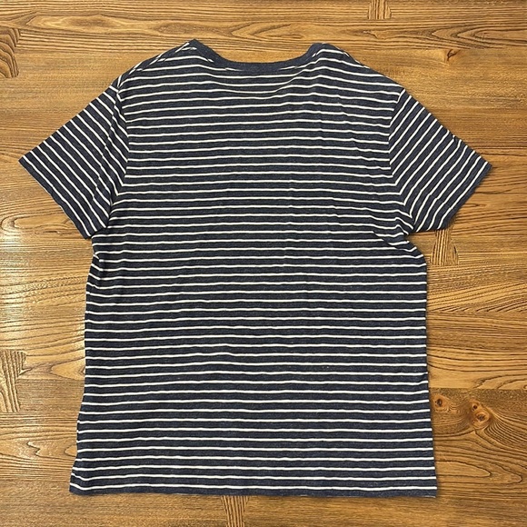 J. Crew Men’s T-Shirt, Large, Blue and White Stripe - Picture 2 of 3